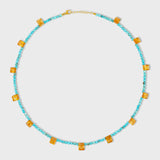 Arizona Turquoise Citrine Jewel Drop Necklace