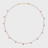 Arizona Rose Quartz & Pink Topaz Gem Drop Necklace