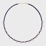 Arizona Sapphire Pink Topaz Gem Drop Necklace