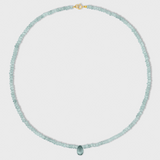 Aquamarine Apatite Raindrop Necklace