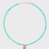 Arizona Amazonite Rhodochrosite Large Raindrop Necklace