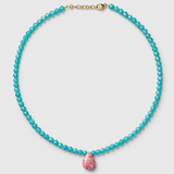 Arizona Amazonite Rhodochrosite Large Raindrop Necklace