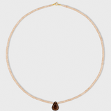 Arizona Zircon Smoky Quartz Raindrop Necklace