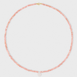 Arizona Rhodochrosite Moonstone Raindrop Necklace