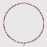 Arizona Rhodochrosite Moonstone Raindrop Necklace
