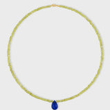 Arizona Peridot Lapis Teardrop Necklace