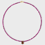 Arizona Ruby Smoky Quartz Teardrop Necklace