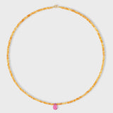 Arizona Citrine Ruby Teardrop Necklace