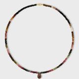 Arizona Tourmaline Smoky Quartz Teardrop Necklace