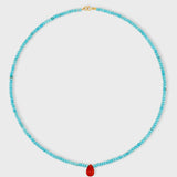 Arizona Turquoise Carnelian Teardrop Necklace