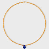 Arizona Citrine Lapis Teardrop Necklace