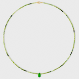 Arizona Green Tourmaline Chrome Diopside Raindrop Necklace