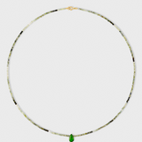 Arizona Green Tourmaline Chrome Diopside Raindrop Necklace
