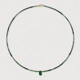 Arizona Green Tourmaline Chrome Diopside Raindrop Necklace