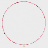 Arizona Pink Tourmaline Opal Raindrop Necklace