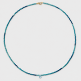 Arizona Blue Tourmaline Aquamarine Raindrop Necklace