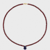 Arizona Garnet Large Iolite Raindrop Necklace
