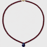Arizona Garnet Large Iolite Raindrop Necklace