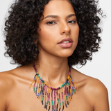 Arizona Dark Rainbow Sapphire Fringe Necklace