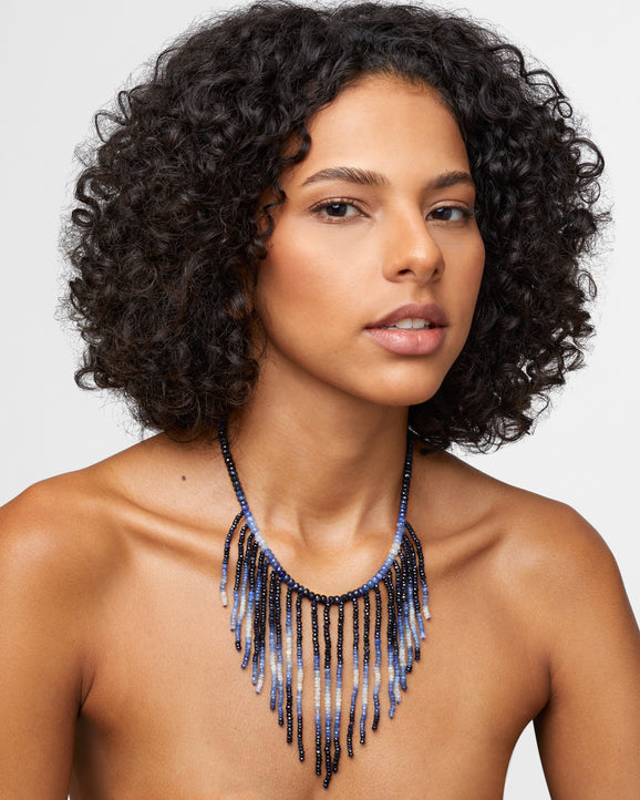 Arizona Blue Sapphire Fringe Necklace