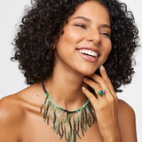 Arizona Ombre Emerald Fringe Necklace