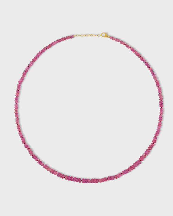 Arizona Pink Tourmaline Smooth Rondelle Necklace