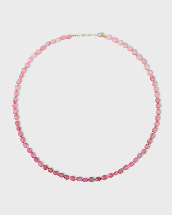 Arizona Pink Tourmaline Smooth Oval Necklace