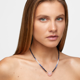 Arizona Ombre Blue Sapphire Rose Quartz Crystal Necklace