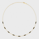 Marquet Onyx Gold Bar Chain Necklace