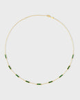 Marquet Malachite Gold Bar Chain Necklace