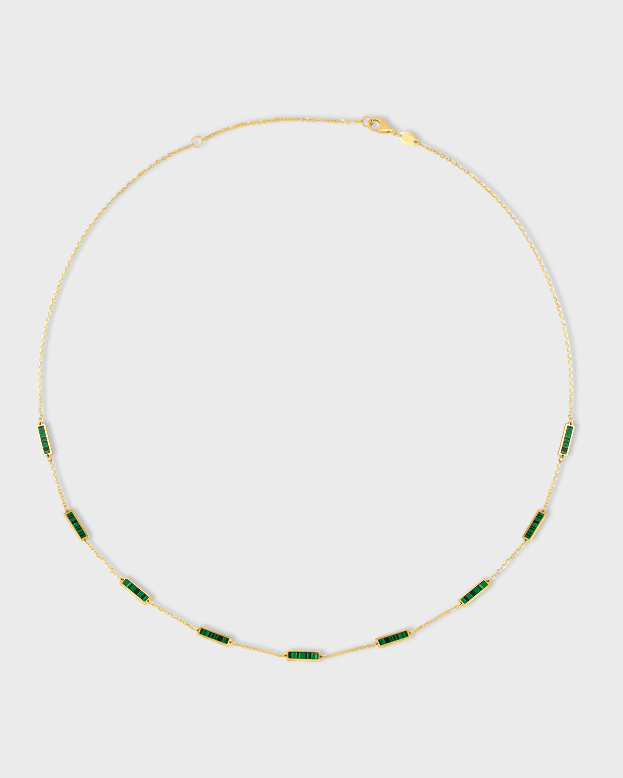 Marquet Malachite Gold Bar Chain Necklace