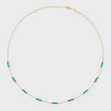 Marquet Turquoise Gold Bar Chain Necklace