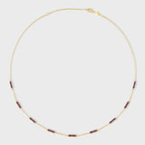 Marquet Amethyst Gold Bar Chain Necklace