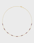 Marquet Amethyst Gold Bar Chain Necklace