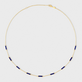 Marquet Lapis Gold Bar Chain Necklace