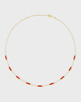 Marquet Coral Gold Bar Chain Necklace