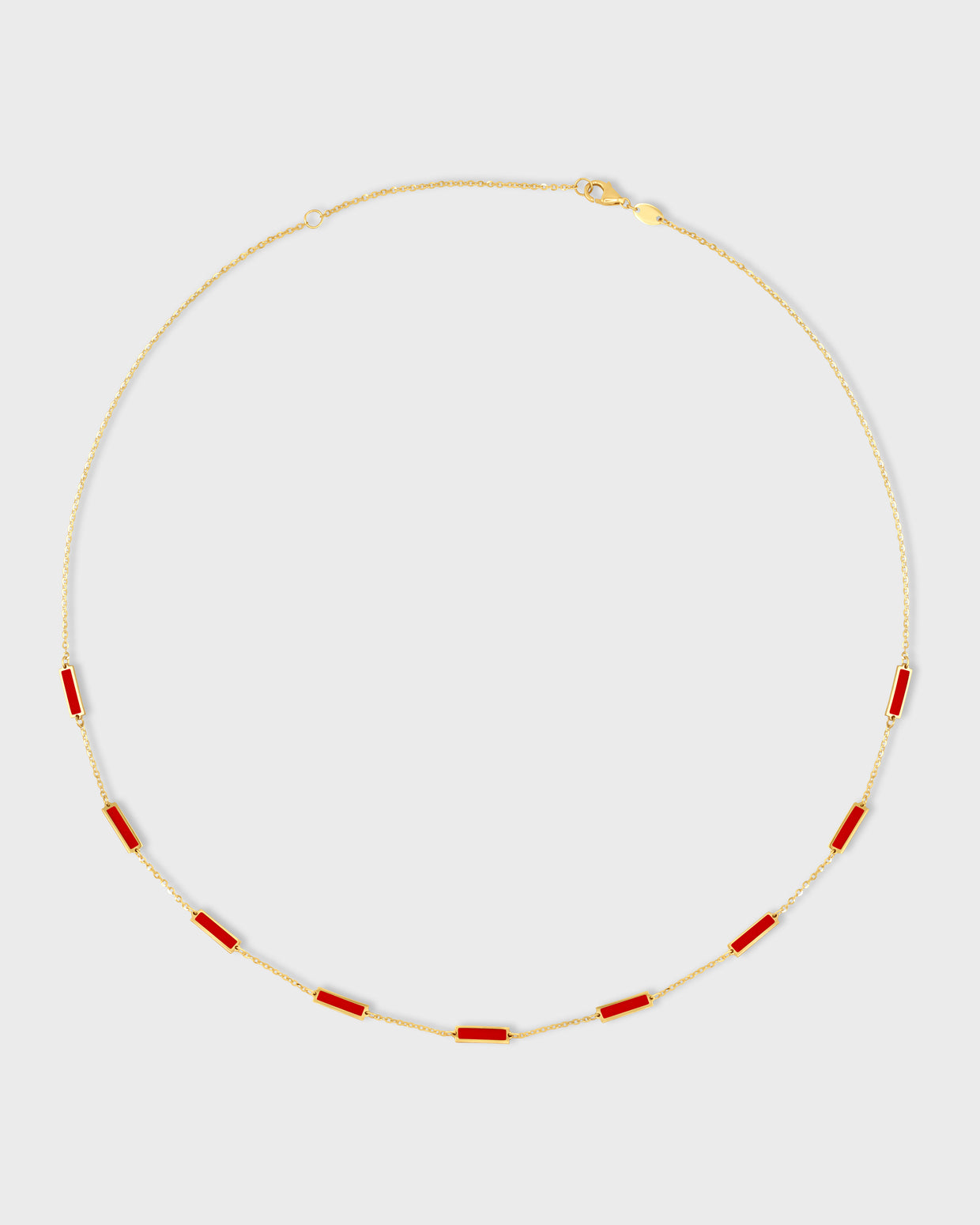 Marquet Coral Gold Bar Chain Necklace