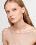 Marquet Coral Gold Bar Chain Necklace