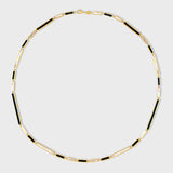 Marquet Mother of Pearl & Onyx Jumbo Bar Mix Match Necklace