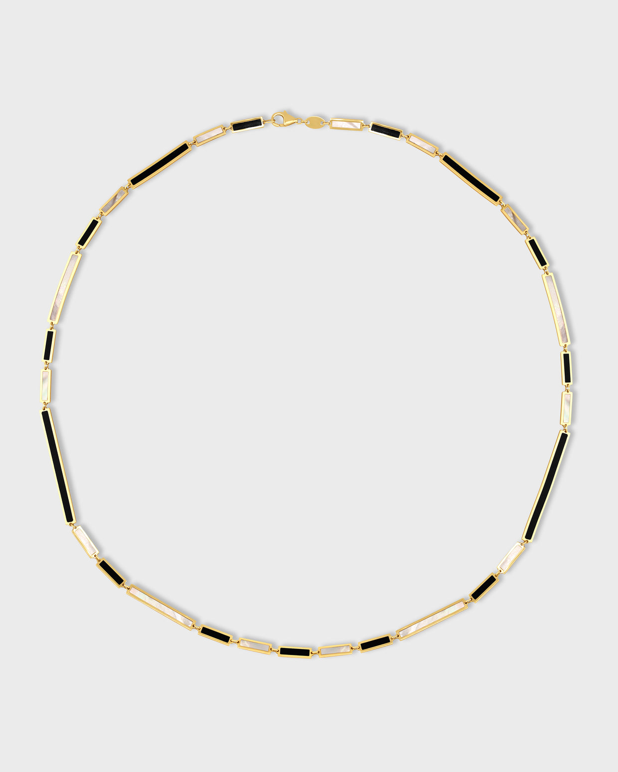 Marquet Mother of Pearl & Onyx Jumbo Bar Mix Match Necklace