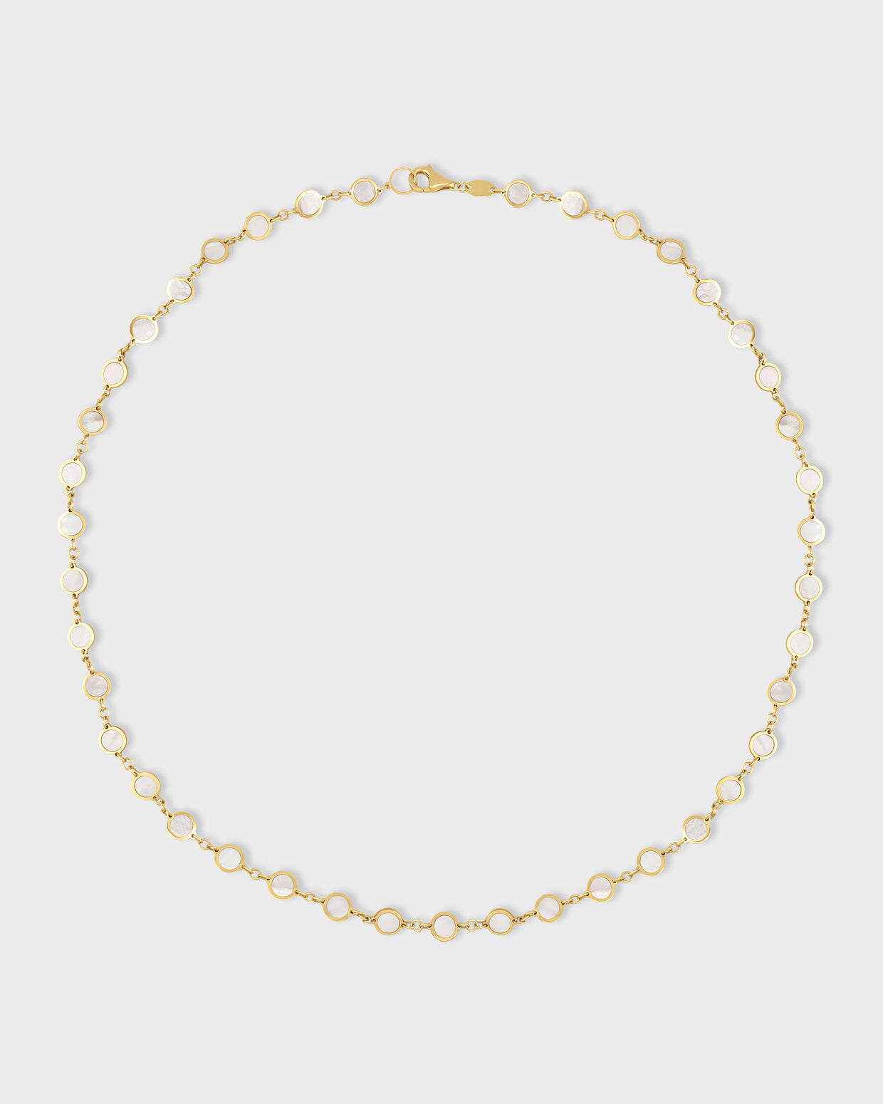 Marquet Mother of Pearl Gold Circle Link Necklace