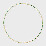 Marquet Malachite Gold Bar Link Necklace