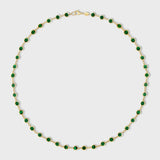 Marquet Malachite Gold Circle Link Necklace