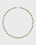 Marquet Malachite Gold Circle Link Necklace