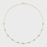 Marquet Turquoise Gold Box Chain Necklace