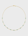 Marquet Turquoise Gold Box Chain Necklace