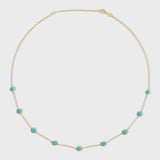 Marquet Turquoise Gold Disc Necklace