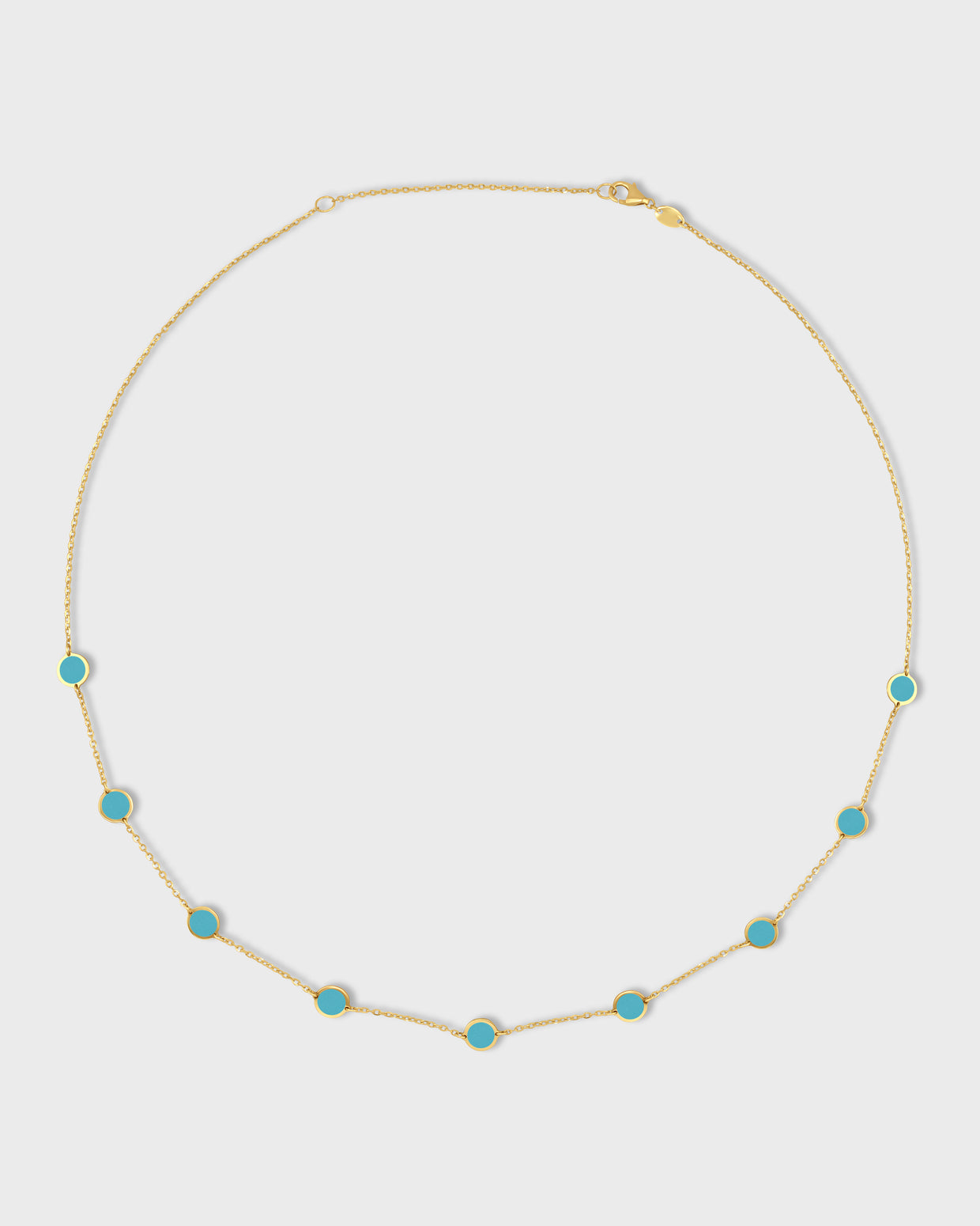 Marquet Turquoise Gold Disc Necklace