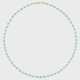 Marquet Turquoise Double Long Gold Circle Link Necklace