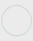 Marquet Turquoise Double Long Gold Circle Link Necklace